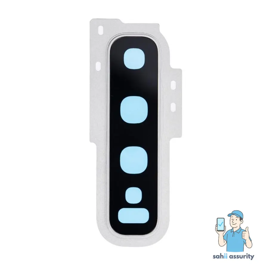 Camera Lens Glass with Frame for Samsung Galaxy S10 White thumbnail